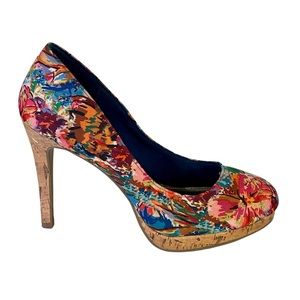 PAYLESS • FIONI | Floral Corked Heels - 7 1/2